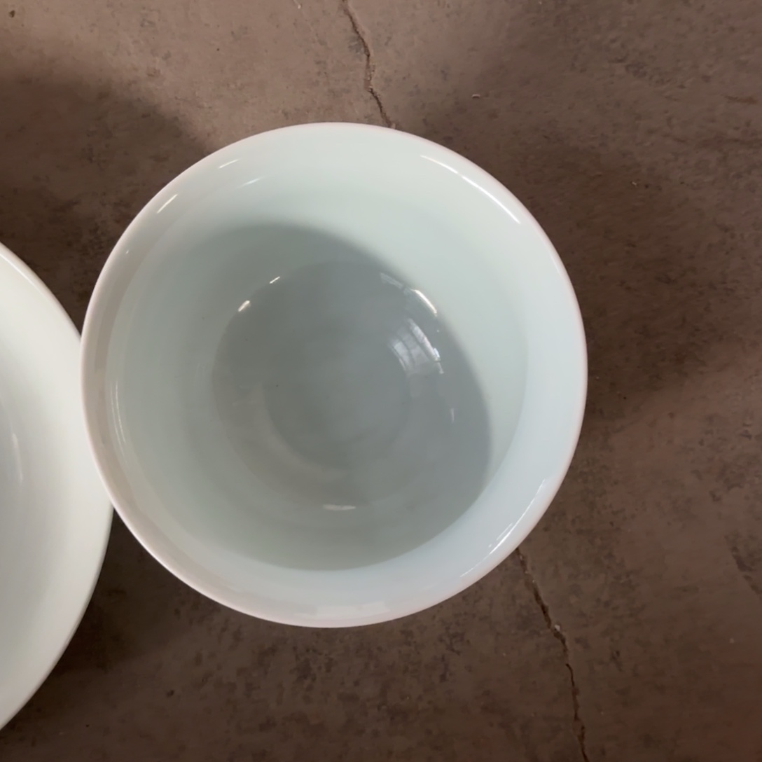 陶瓷6英寸影青面碗（源头工厂）4只微瑕