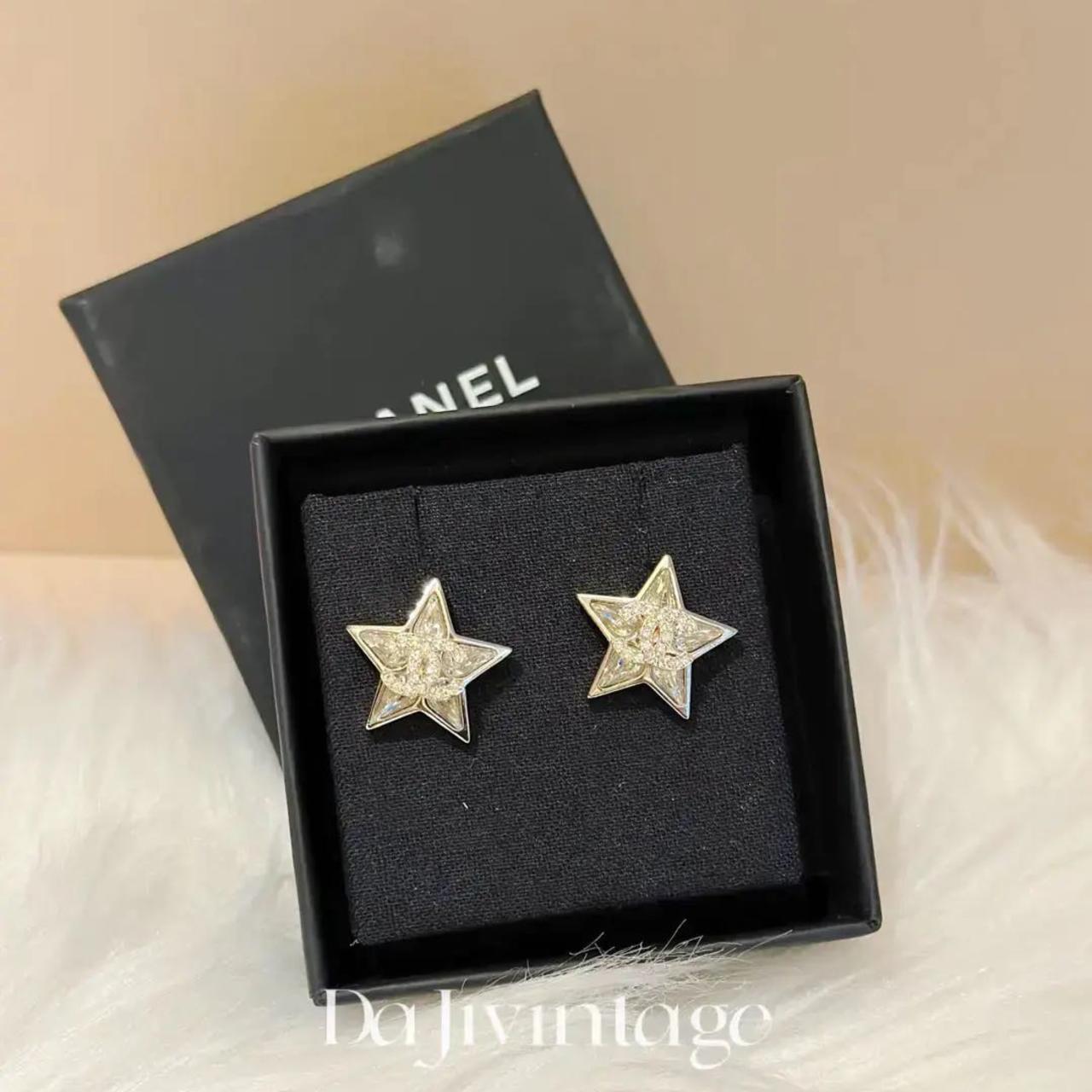 99新 Chanel/香奈儿 大吉中古/Chanel香奈儿水晶五角星双c耳钉