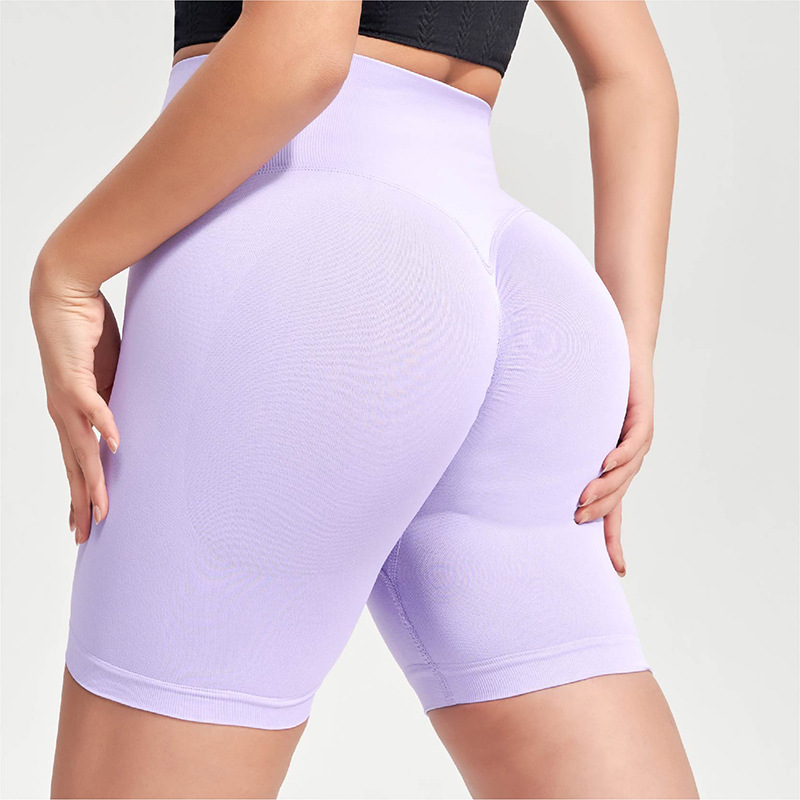 严选跨境运动三分裤女夏高腰弹力透气跑步提臀紧身骑行健身瑜伽裤