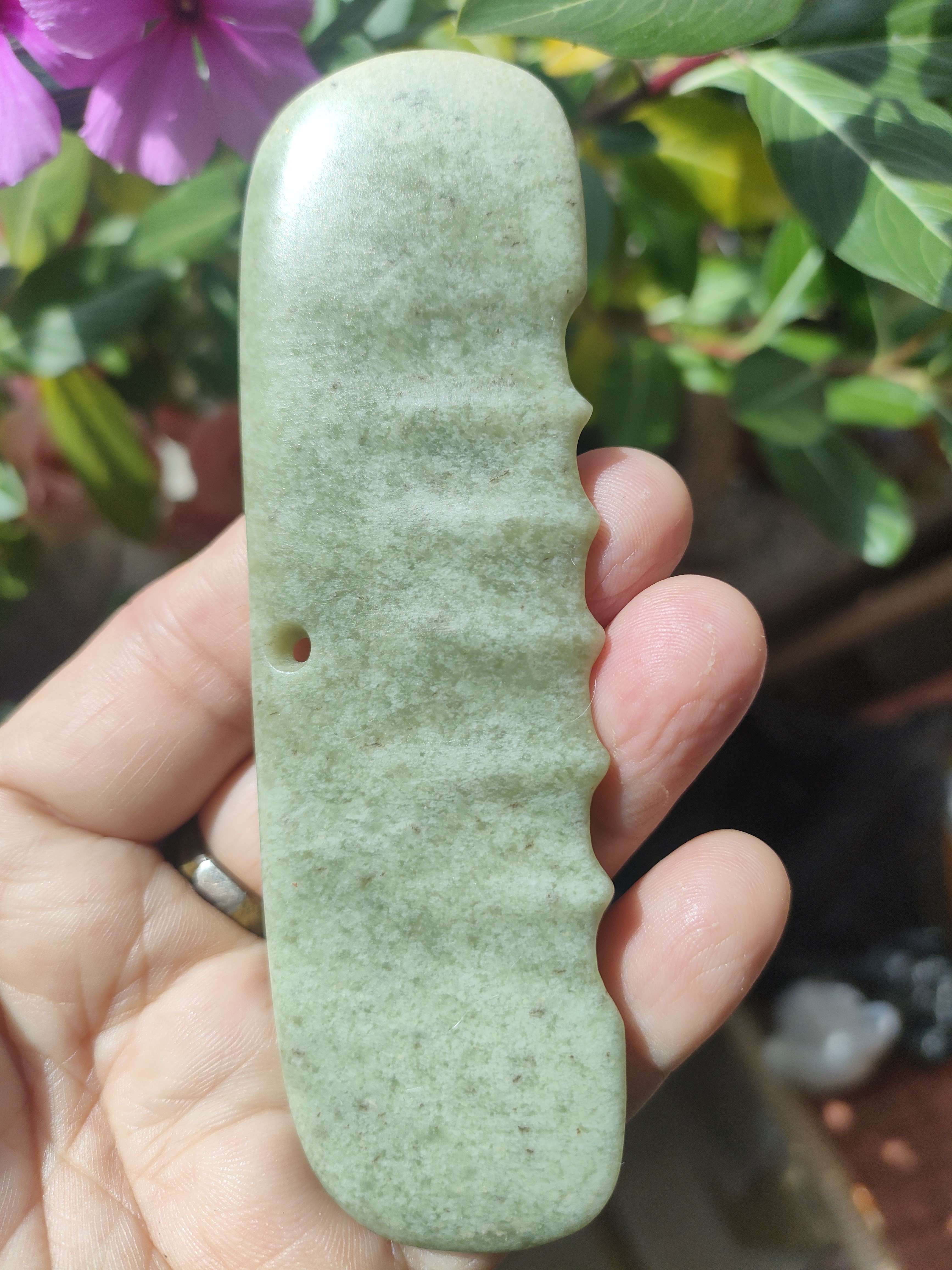 河磨奇石梳子形形件