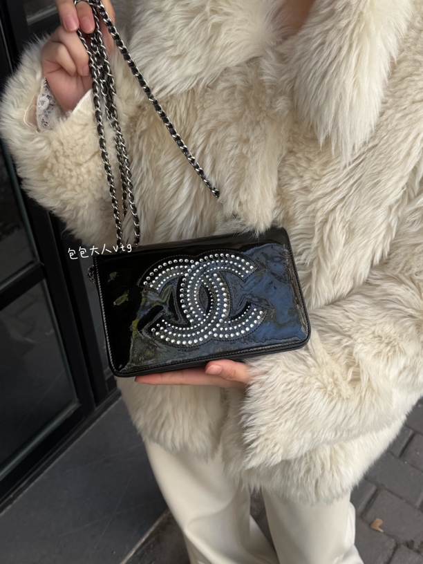 95新 Chanel/香奈儿 水钻大双c发财woc单肩包