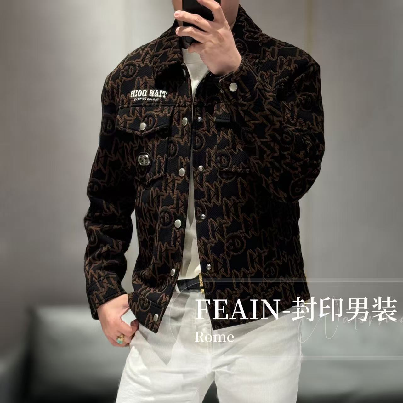 高端定制莫代尔立体提花工艺薄棉小夹克8105