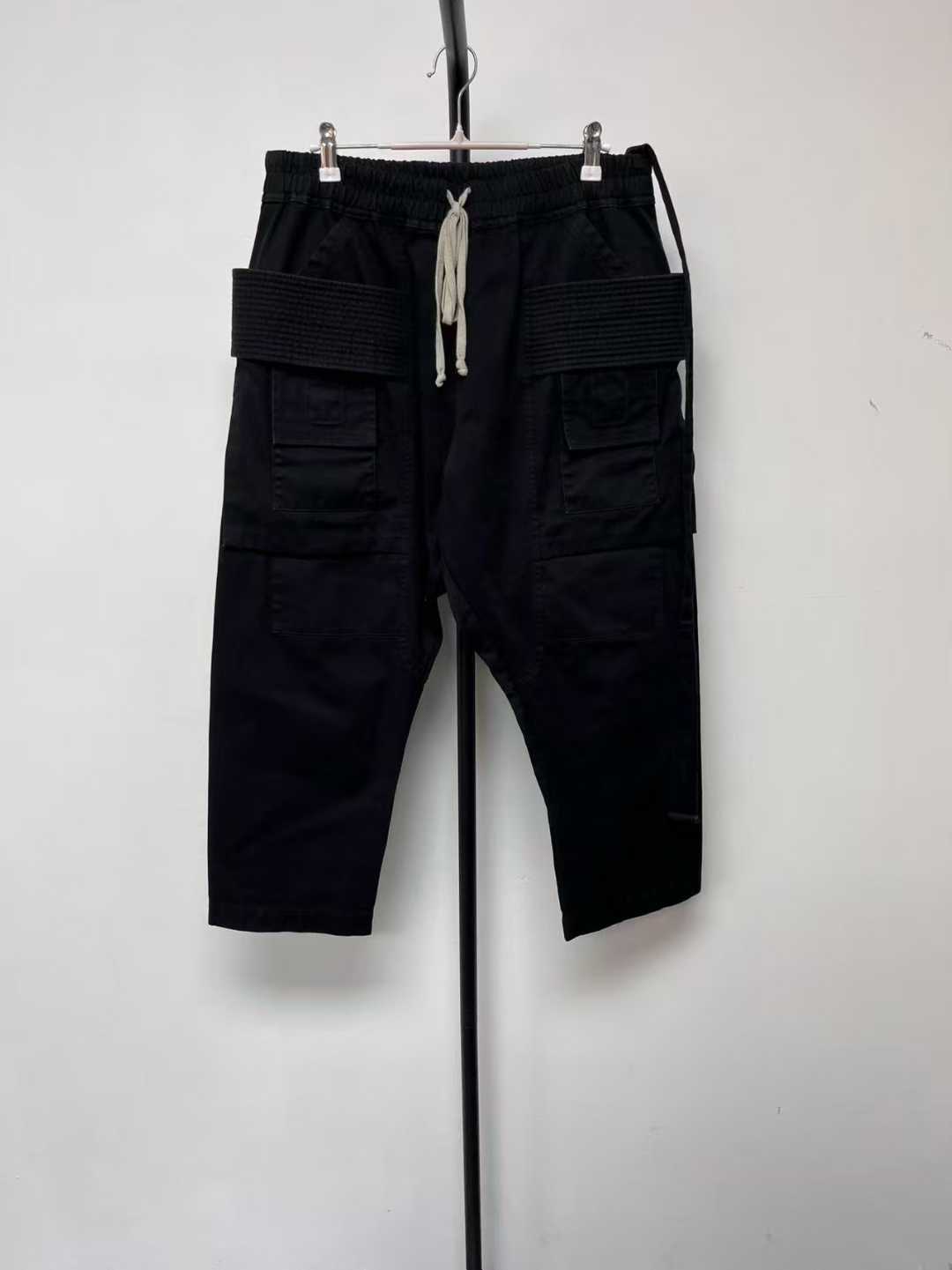 99新 RICKOWENS 纯色大口袋系带休闲工装裤98新 L码 02799