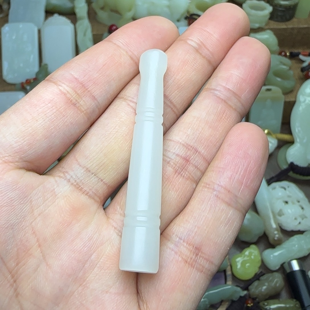 和田玉挂件未镶嵌细支烟嘴