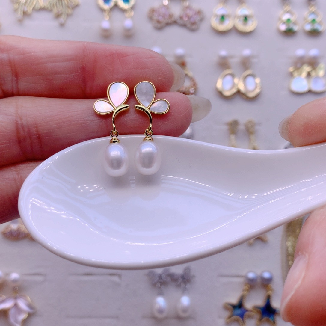 耳饰淡水珍珠合金