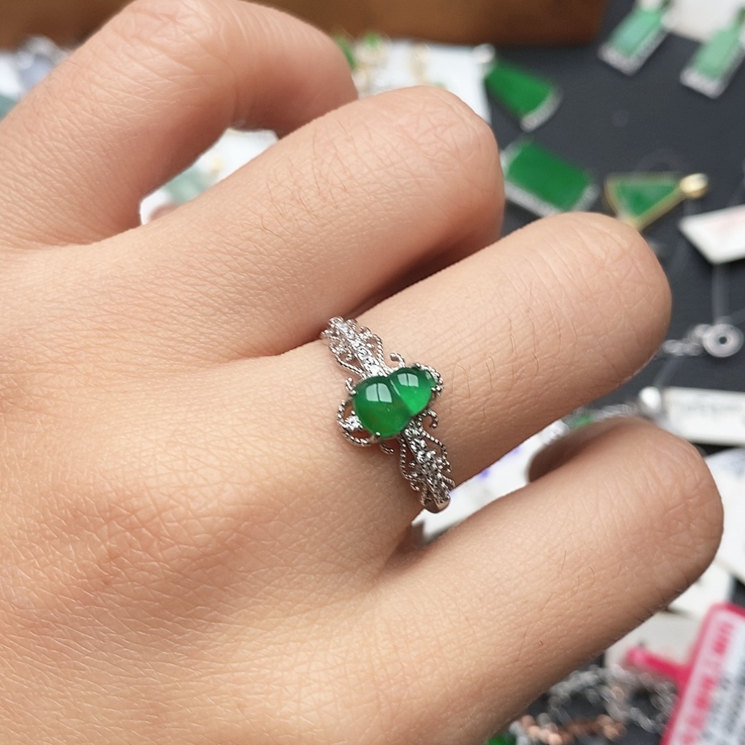 翡翠银S925镶嵌戒指