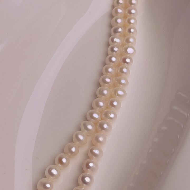 淡水珍珠半成品未镶嵌少瑕6mm，37cm近圆