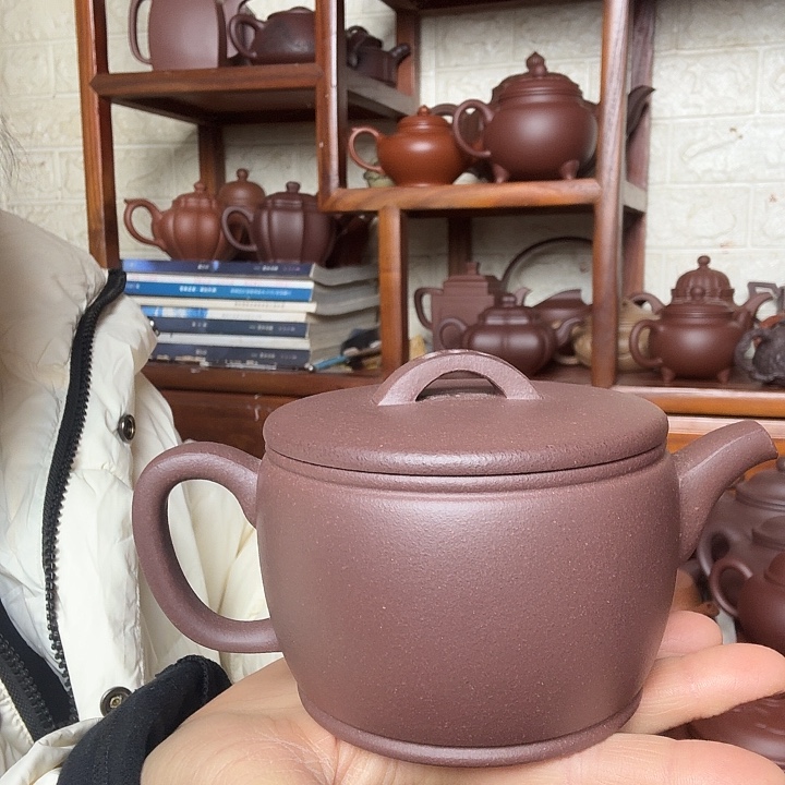 紫砂茶壶汉瓦360cc天青精工半手工