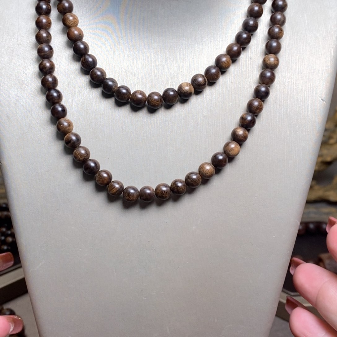 沉香手串越南芽庄白棋楠瘤疤06×108