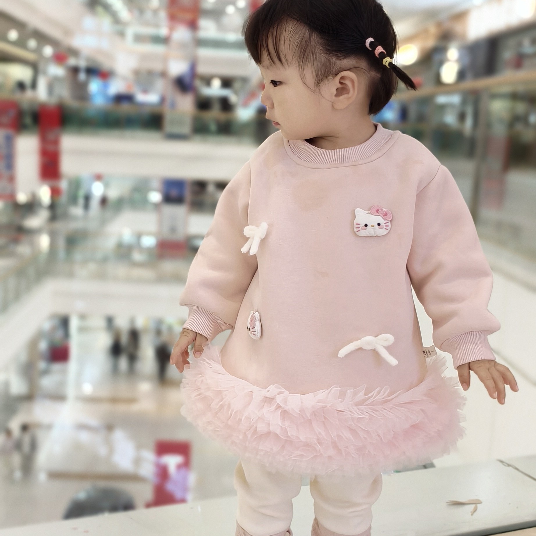 乃糖家 韩版粉色加绒卫衣蓬蓬裙洋气  韩版  洋气卫衣裙