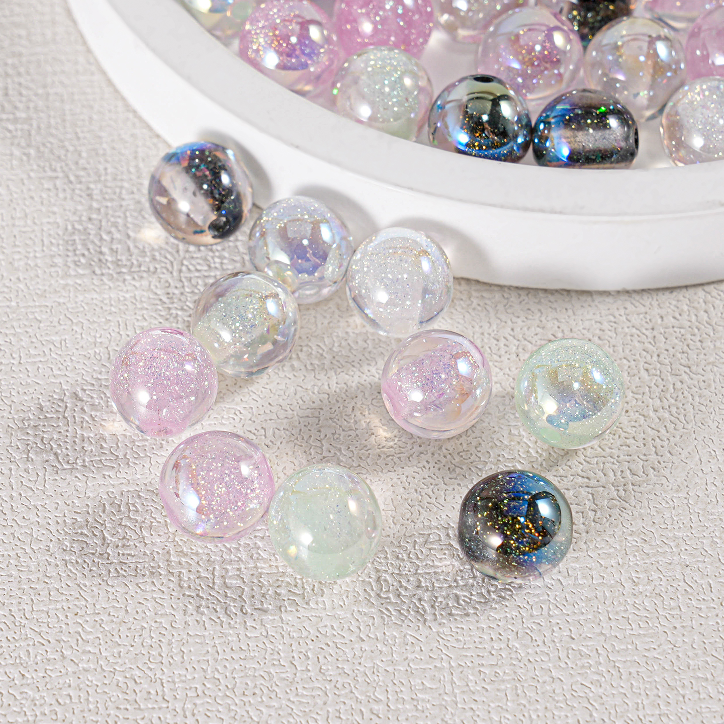 【海家】 糖心欧铂直孔圆珠12-16MM AD04 DIY配饰透明防刮耐磨环保