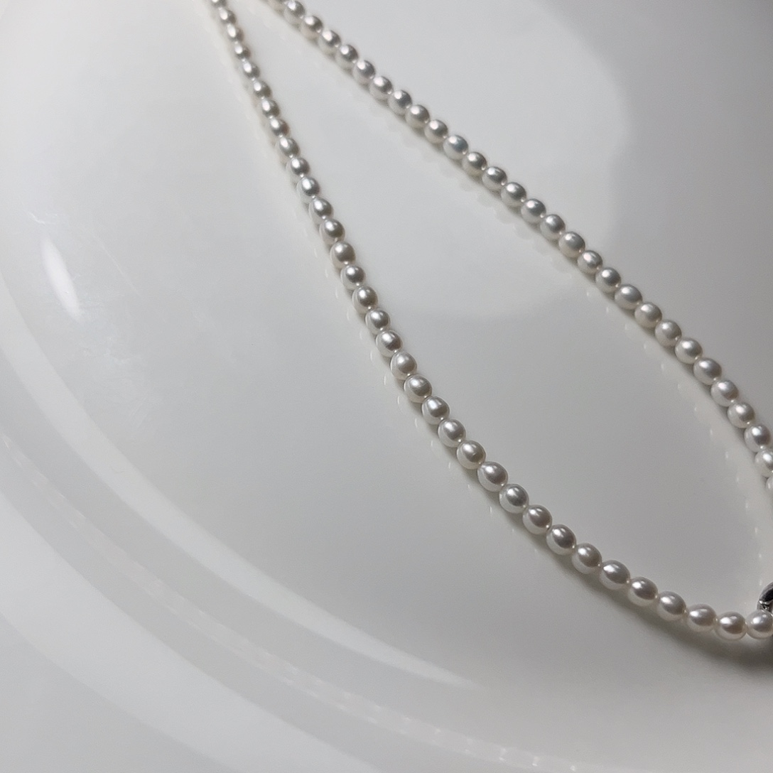 淡水珍珠未镶嵌颈饰2.8左右小胖米叠搭小可爱