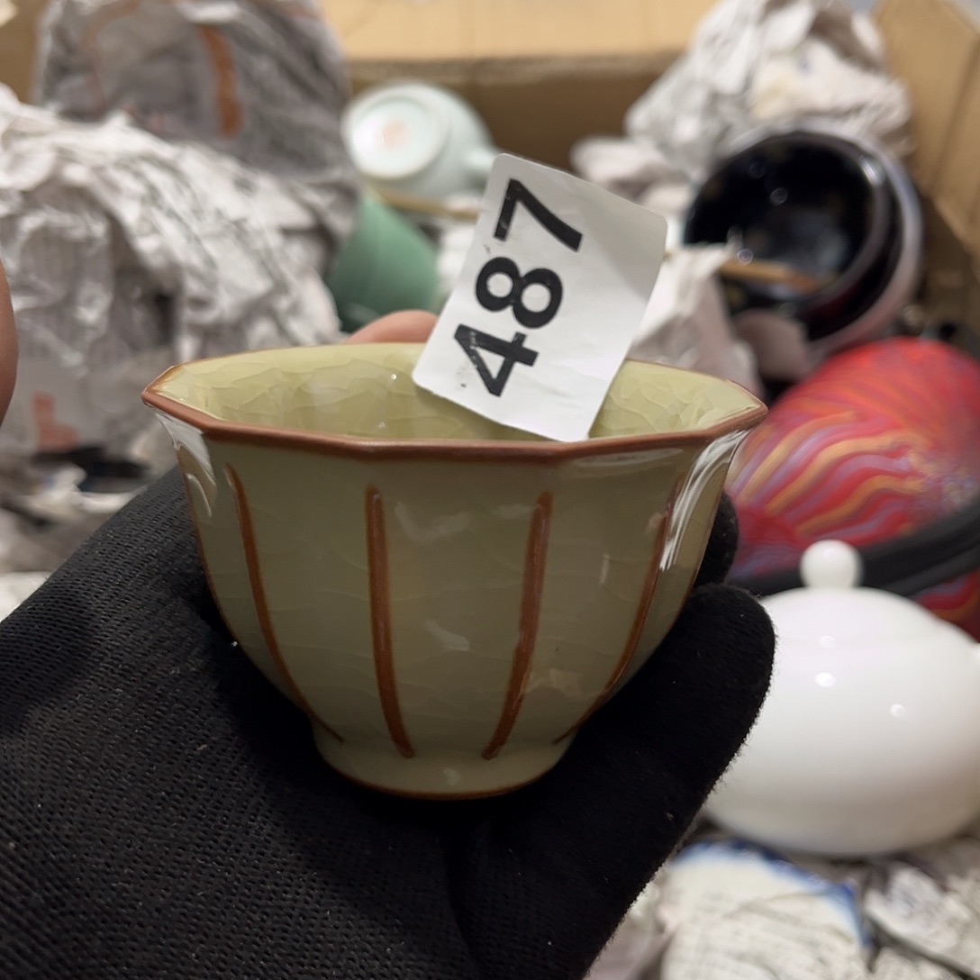 瓷片茶摆件工艺品摆件666