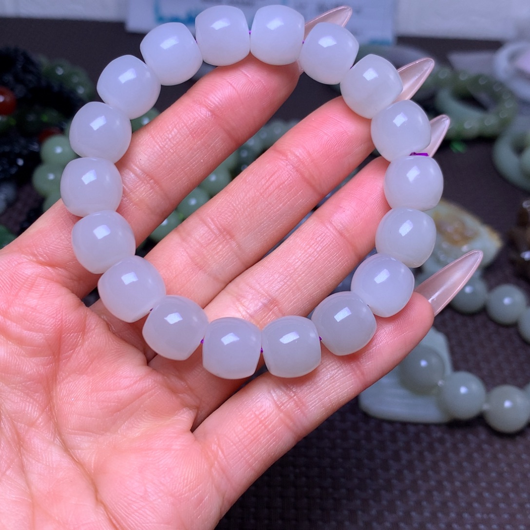 和田玉未镶嵌手串卡12