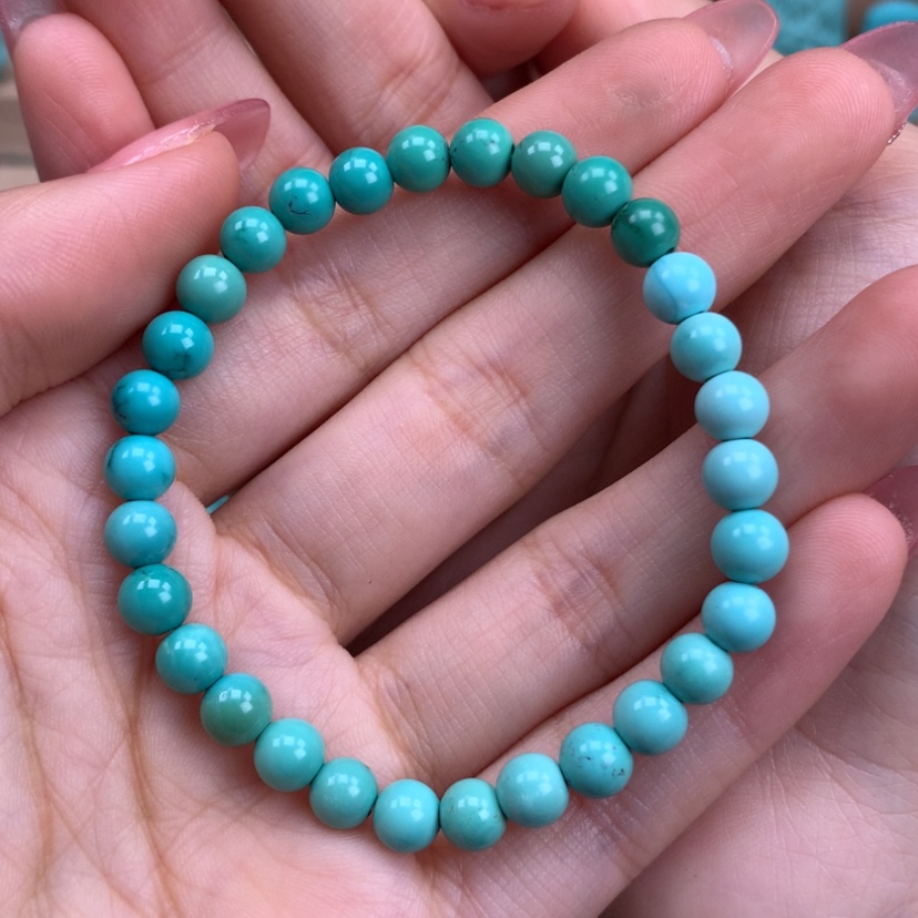 【闪购商品】绿松石圆珠手串未镶嵌心***@