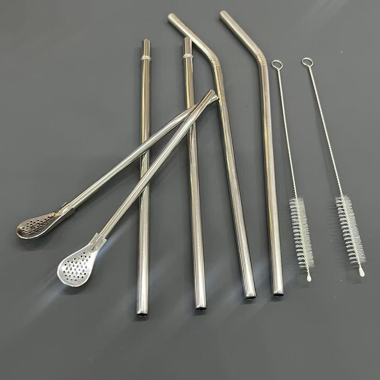 【618专享价】（全不锈钢加厚吸管）3直3弯2刷2花茶10件套【汤家限定】