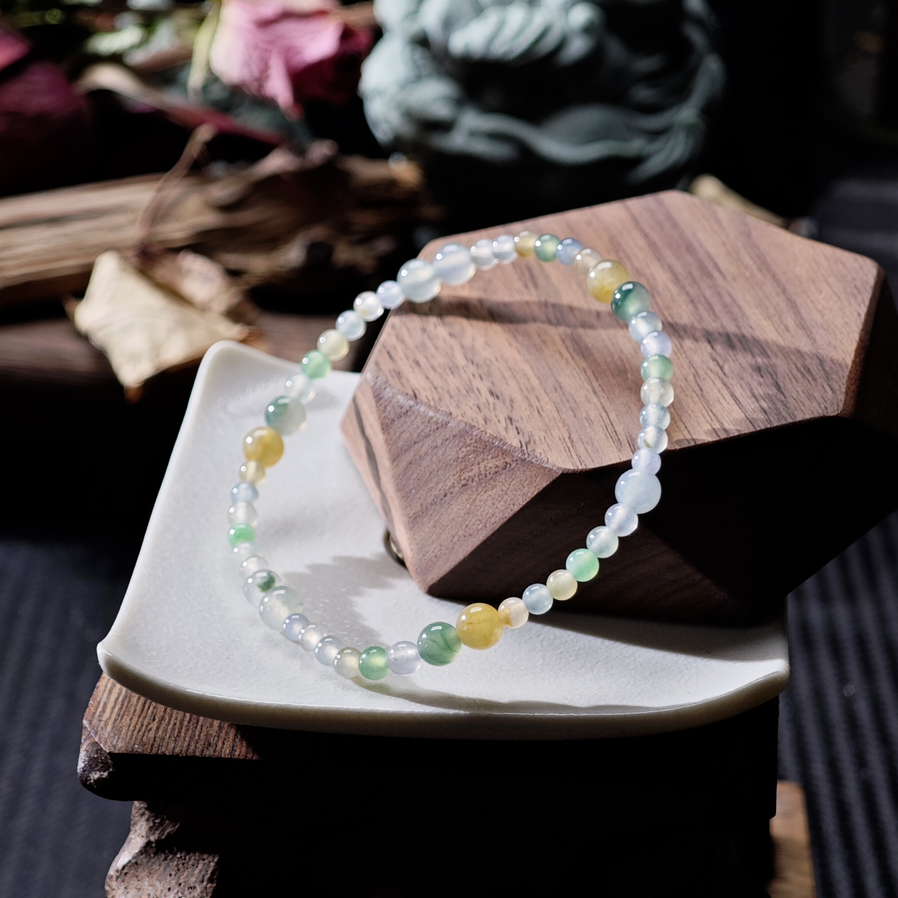 [福利放漏不退换]￥397- A3475(卡3+) 缅甸翡翠A货手串-联系后台