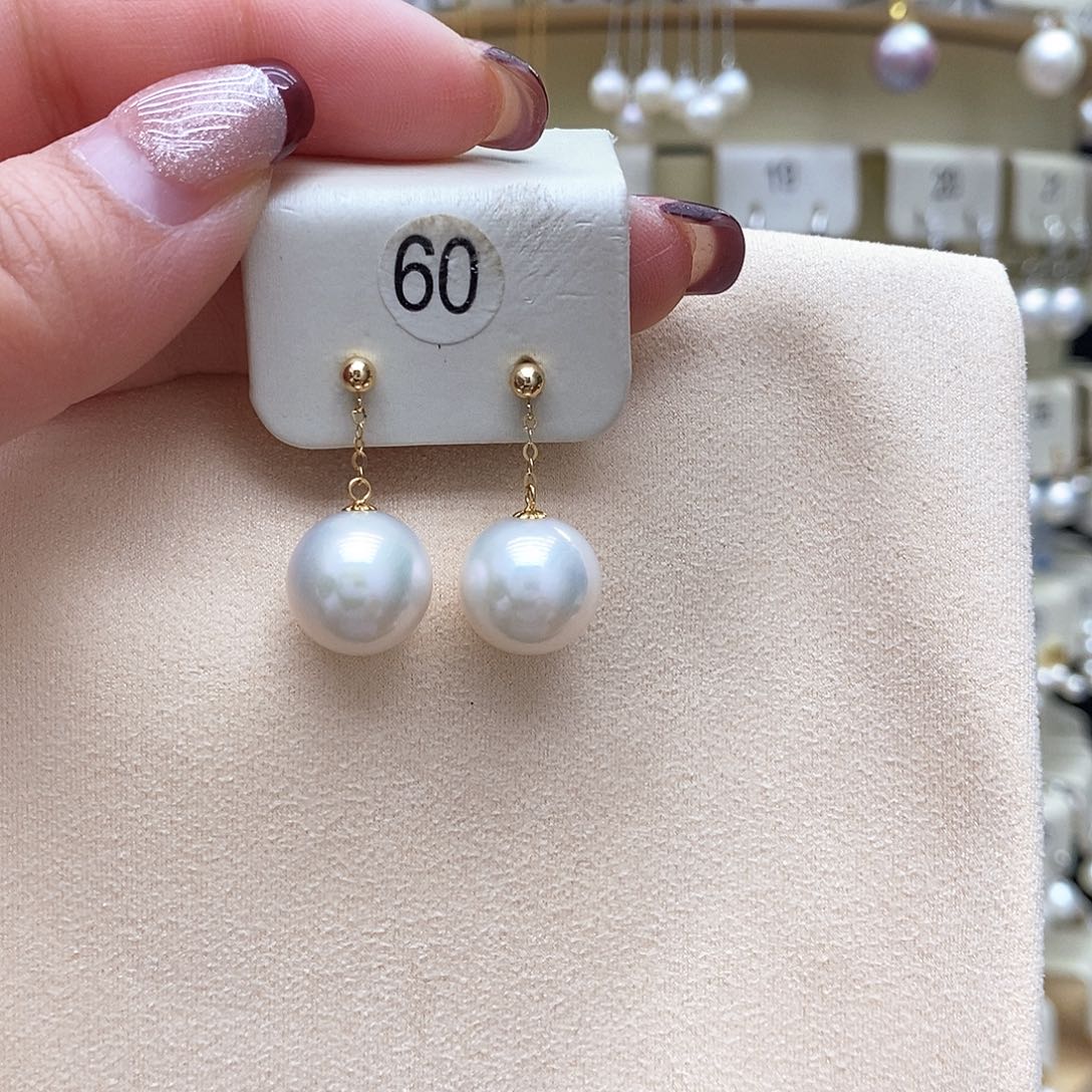 淡水珍珠耳饰18K金镶嵌