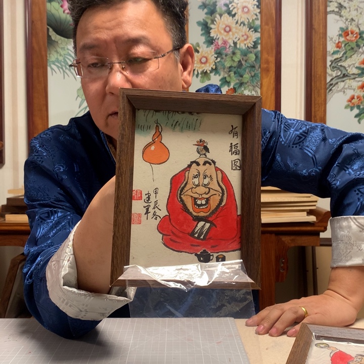 纸本手绘书画制定摆台