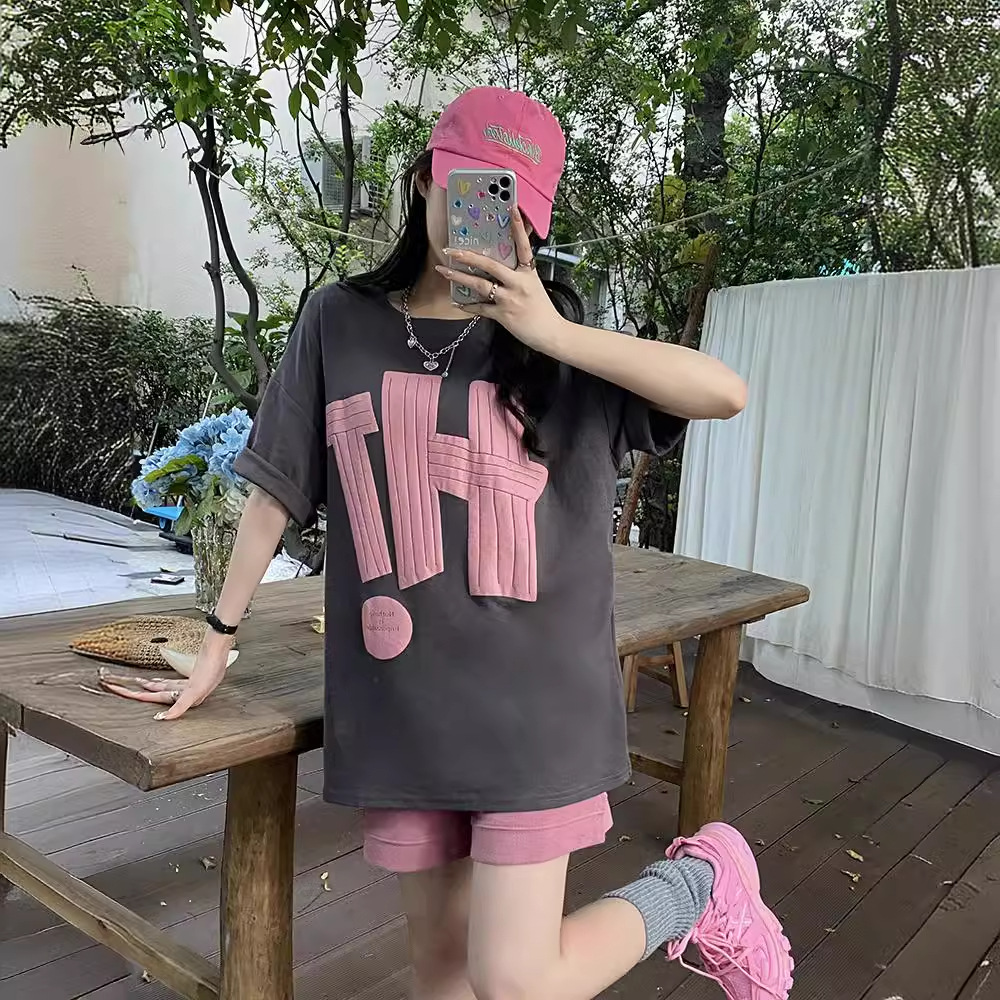 时尚减龄运动服套装女夏季短袖短裤学生韩版宽松休闲两件套跑步潮