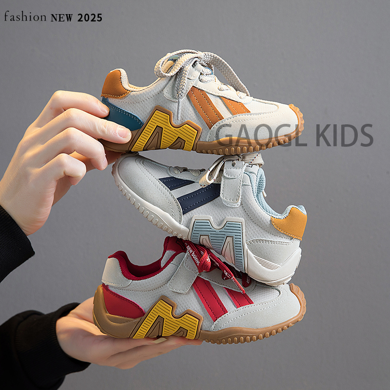 儿童德训鞋真皮2026新款春秋季男童运动鞋防滑女童鞋子休闲阿甘鞋