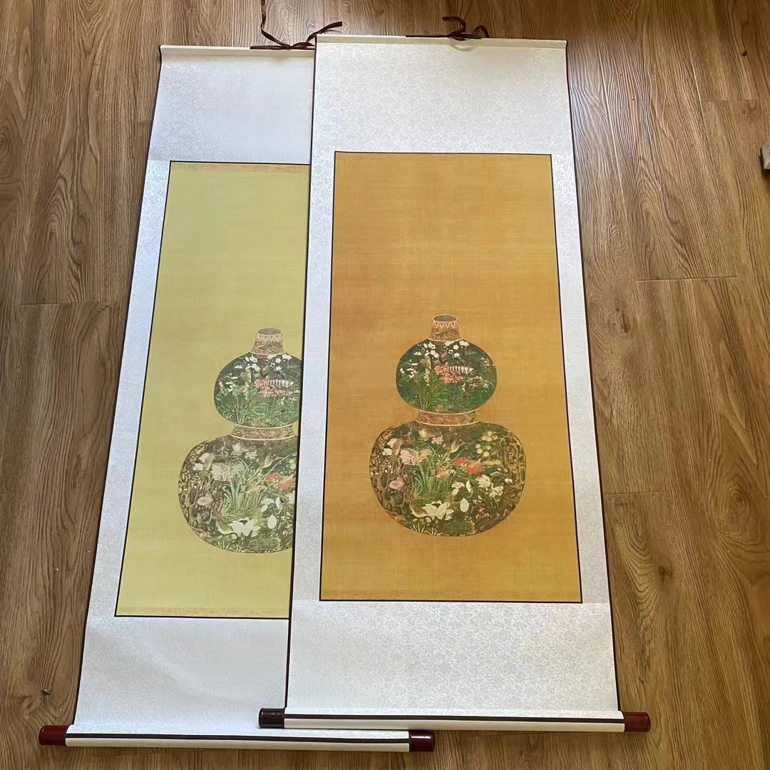 【高清经典葫芦】仿古玄关书法画空白作品微喷半生熟宣纸挂轴古风