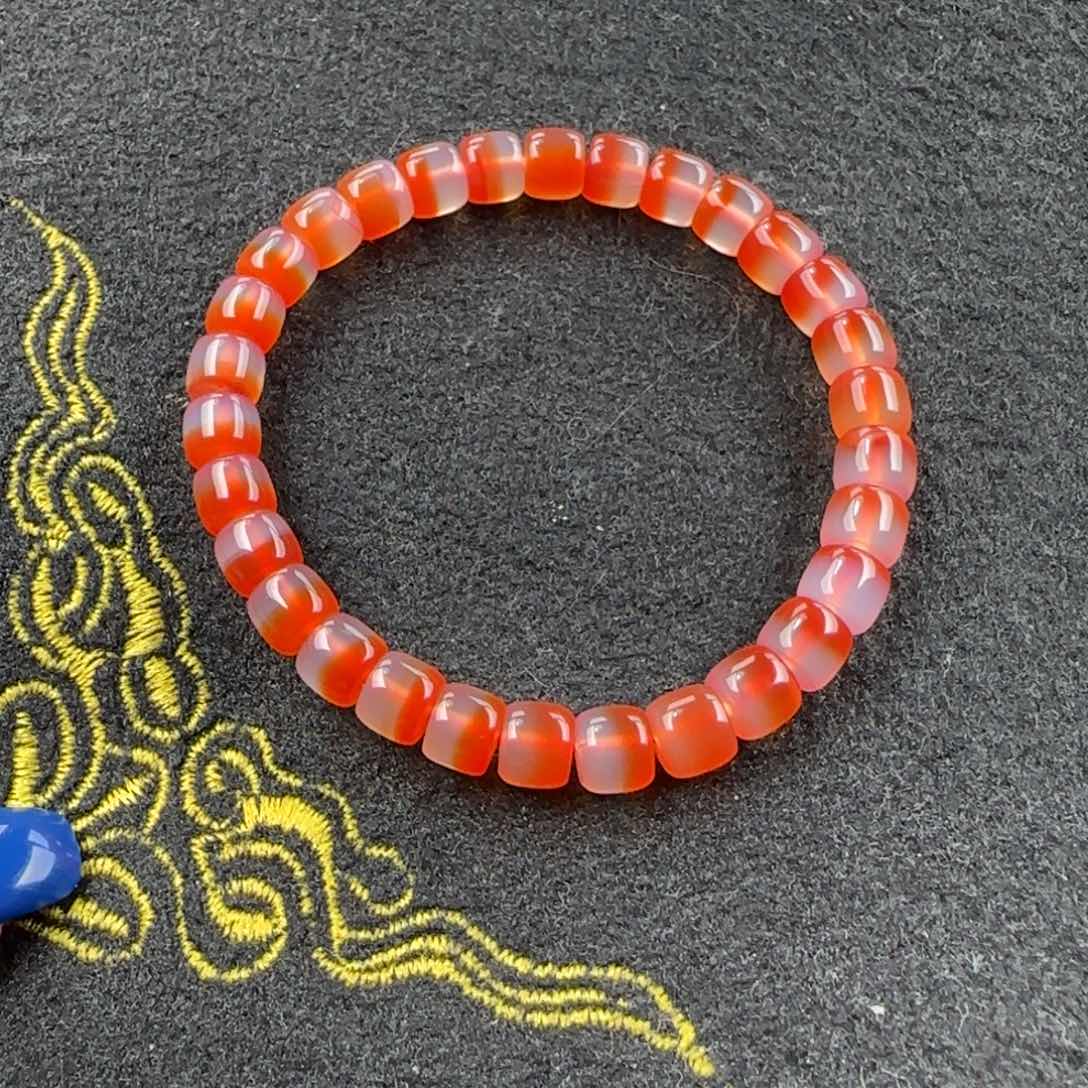 南红玛瑙7mm直切冰飘单圈未镶嵌