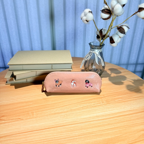 水晶植鞣头层牛皮 笔袋包 【3D高分子热融印制】 84210