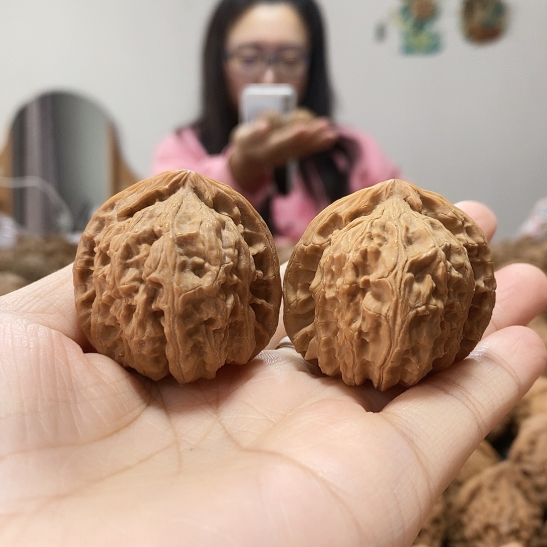 吊坠文玩核桃白狮子38修