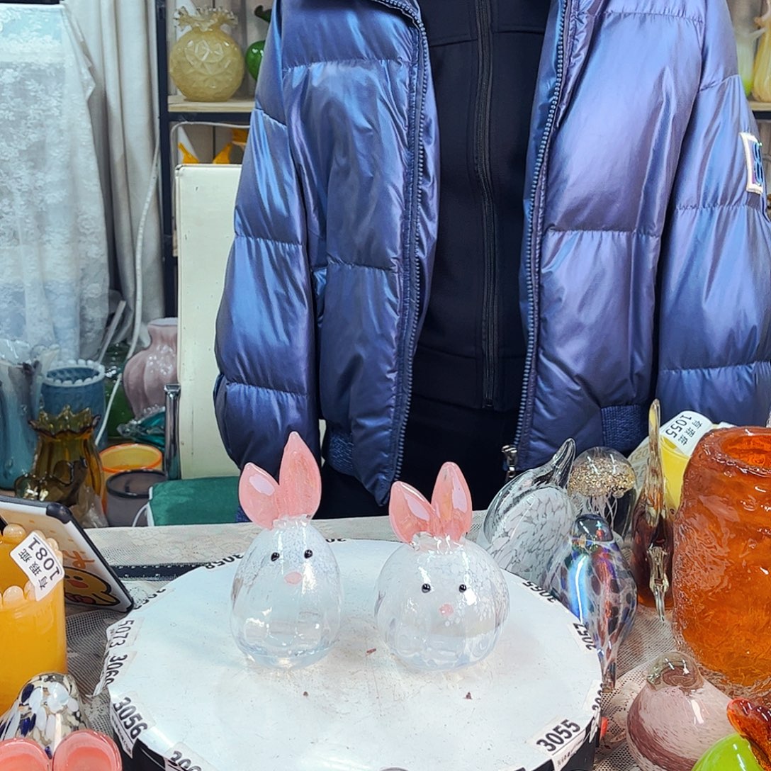 一对兔 家悦琉璃工艺品