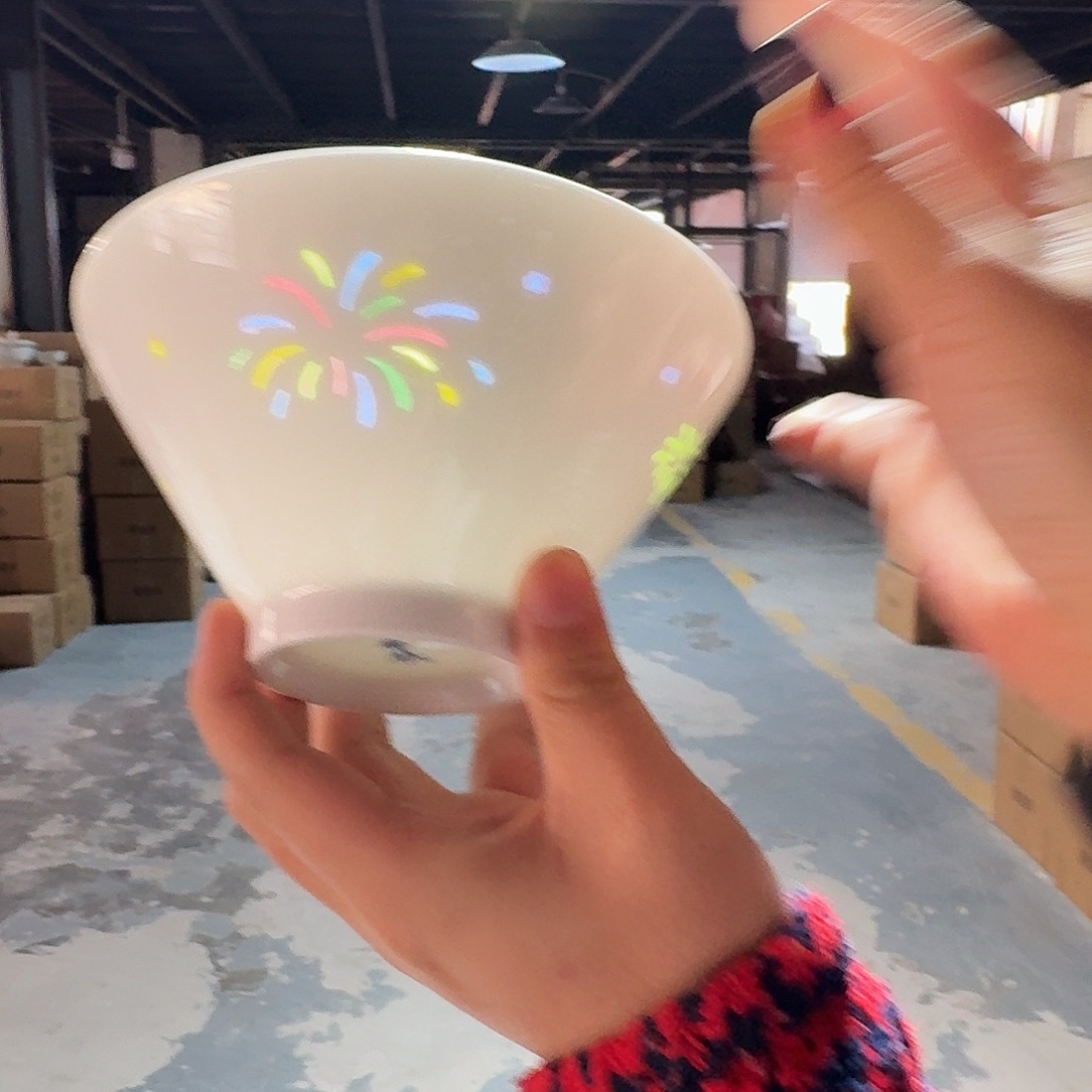 白瓷景德镇6英寸烟面碗新两个微瑕