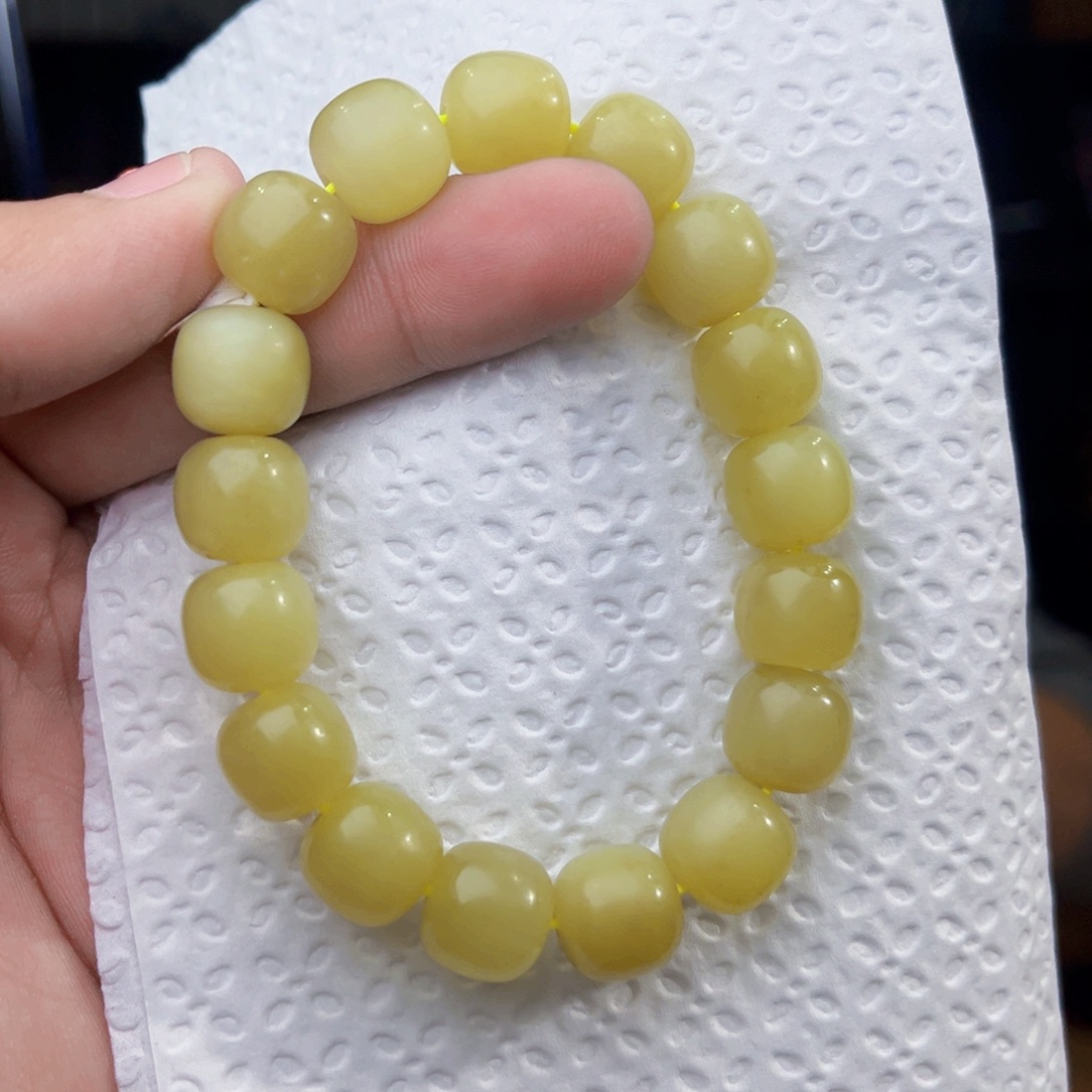 和田玉未镶嵌手串天然和田玉新疆若羌黄口料卡12老型