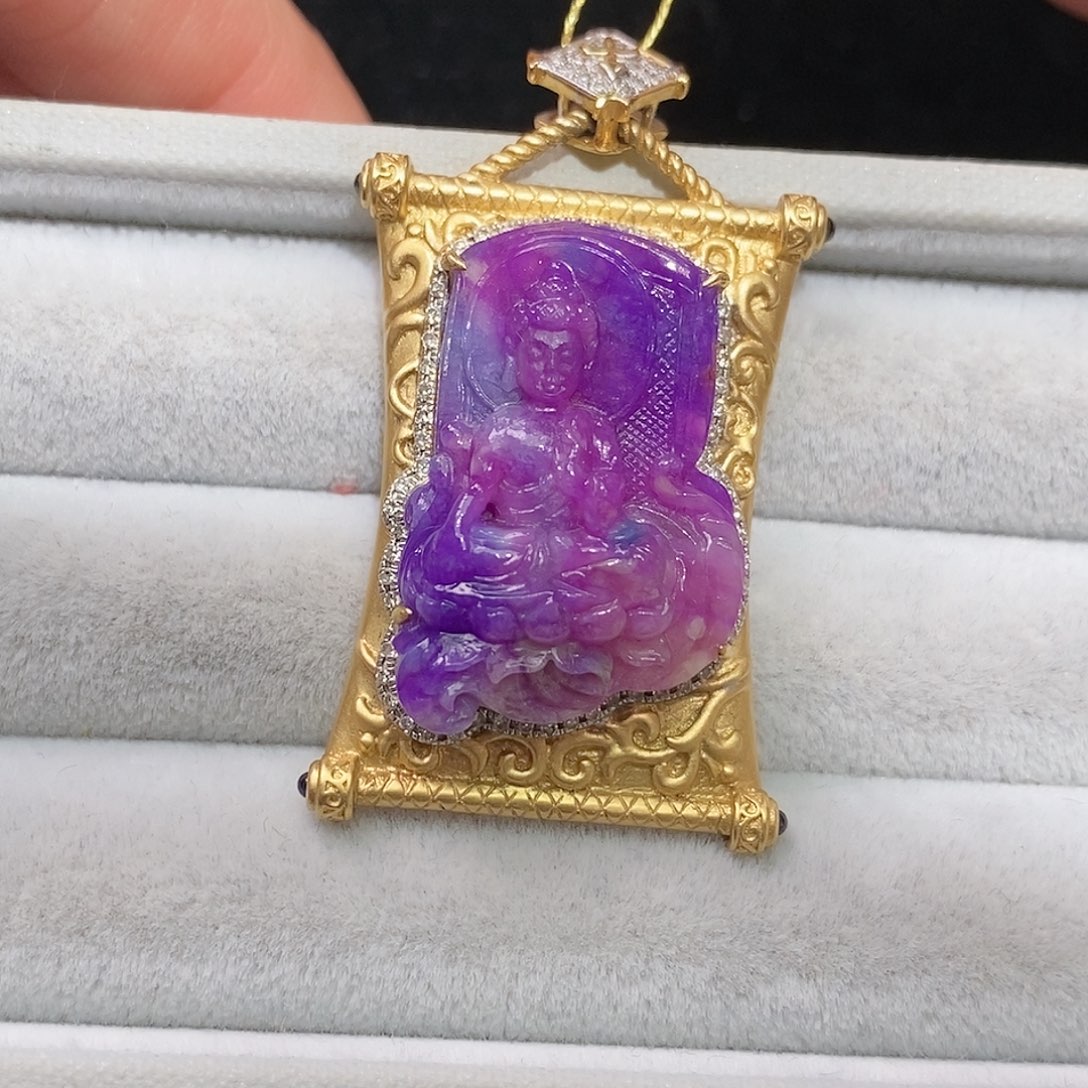 苏纪石（舒俱来）18K金镶嵌吊坠(不含链)