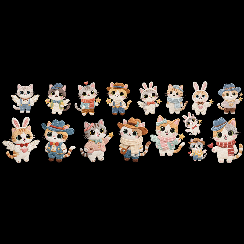 猫咪仿刺绣MINI（8-10厘米），【满20包邮】