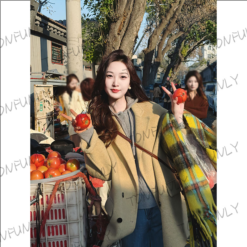  [鹤艺新品]25年冬季新升级高奢减龄感慵懒羊毛短款毛呢外套大衣