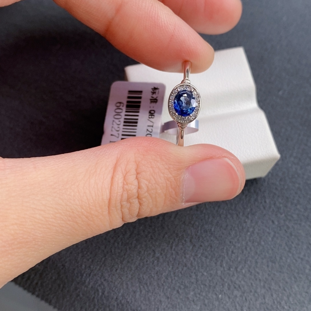 蓝宝石戒指银S925镶嵌