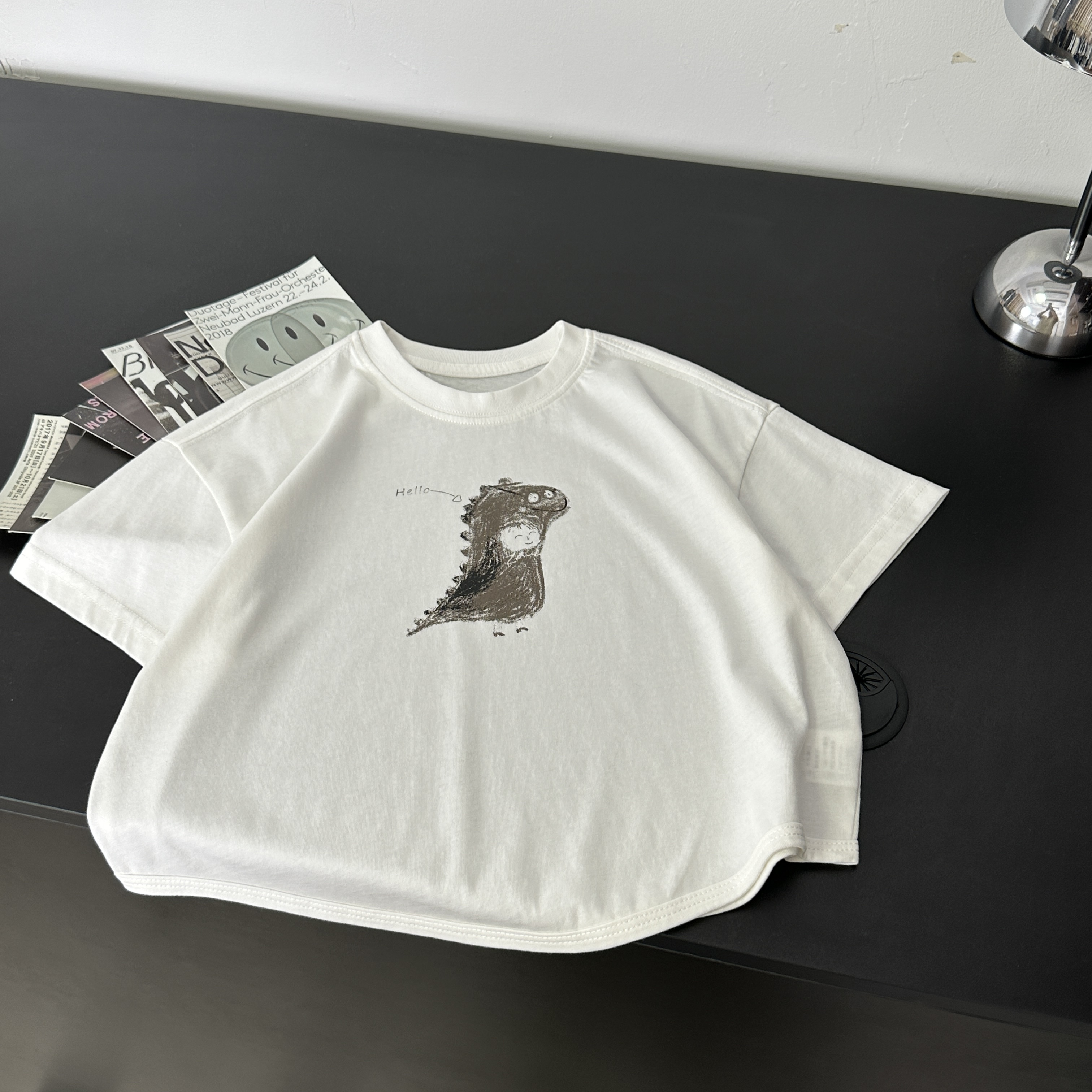 尚恩家【卡通恐龙T恤】男童夏季卡通恐龙T恤儿童洋气百搭短袖上衣潮