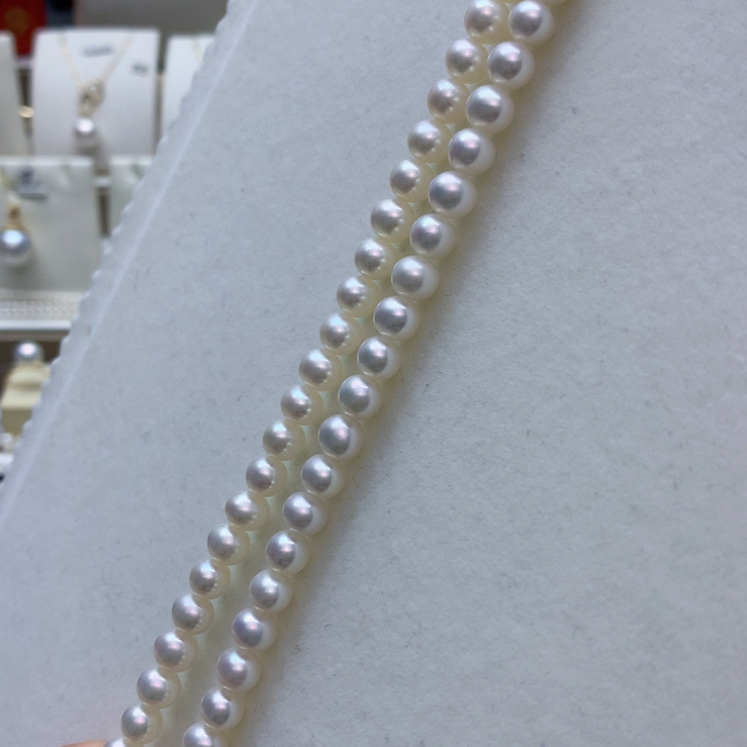 18K金镶嵌淡水珍珠项链6-7