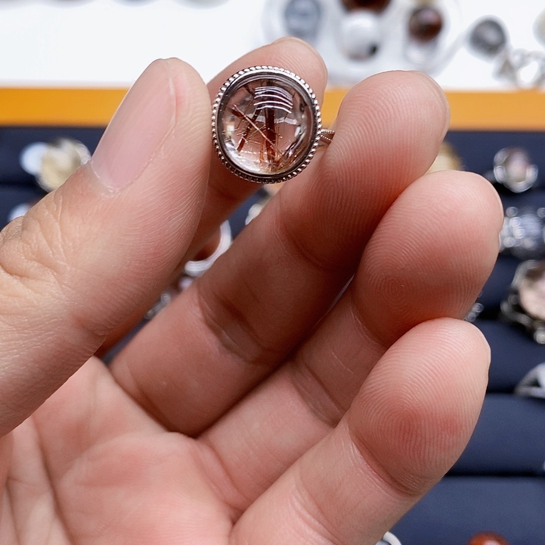 水晶戒指银S925镶嵌杨*惟天然水晶戒指