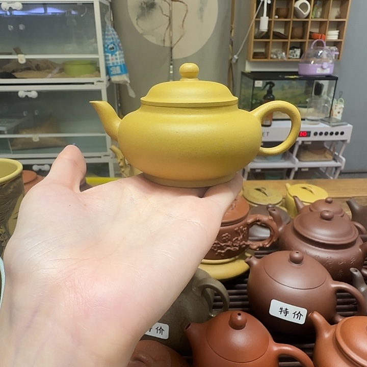 茶壶紫砂国工蒋洁半手工黄金段矮宫灯120