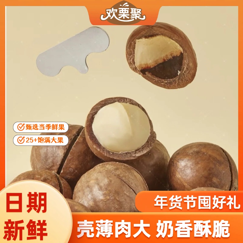 【欢栗聚】精选25+夏威夷果500g袋装奶香大颗粒新货年货坚果零食