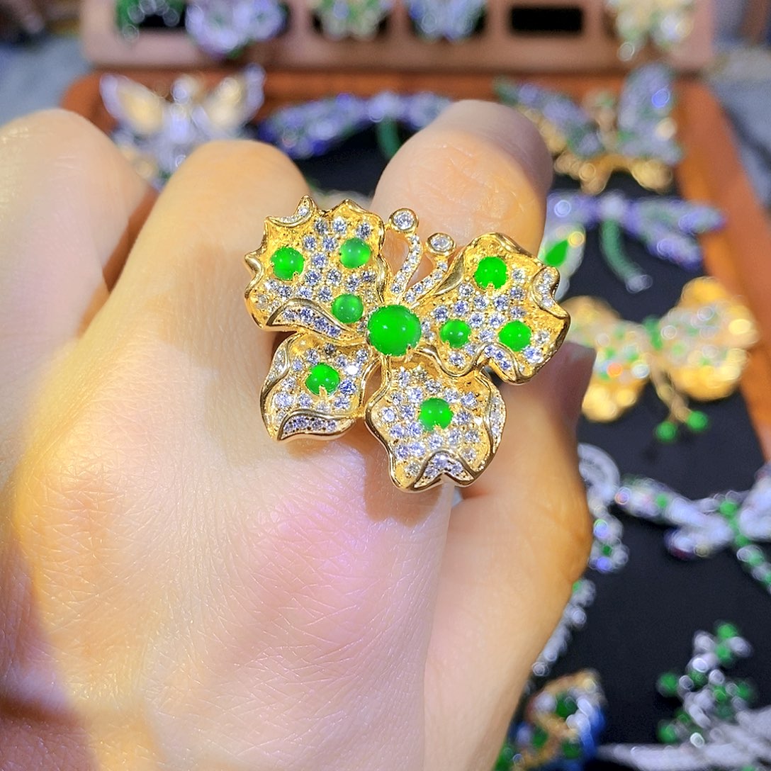 吊坠(不含链)银S925镶嵌翡翠