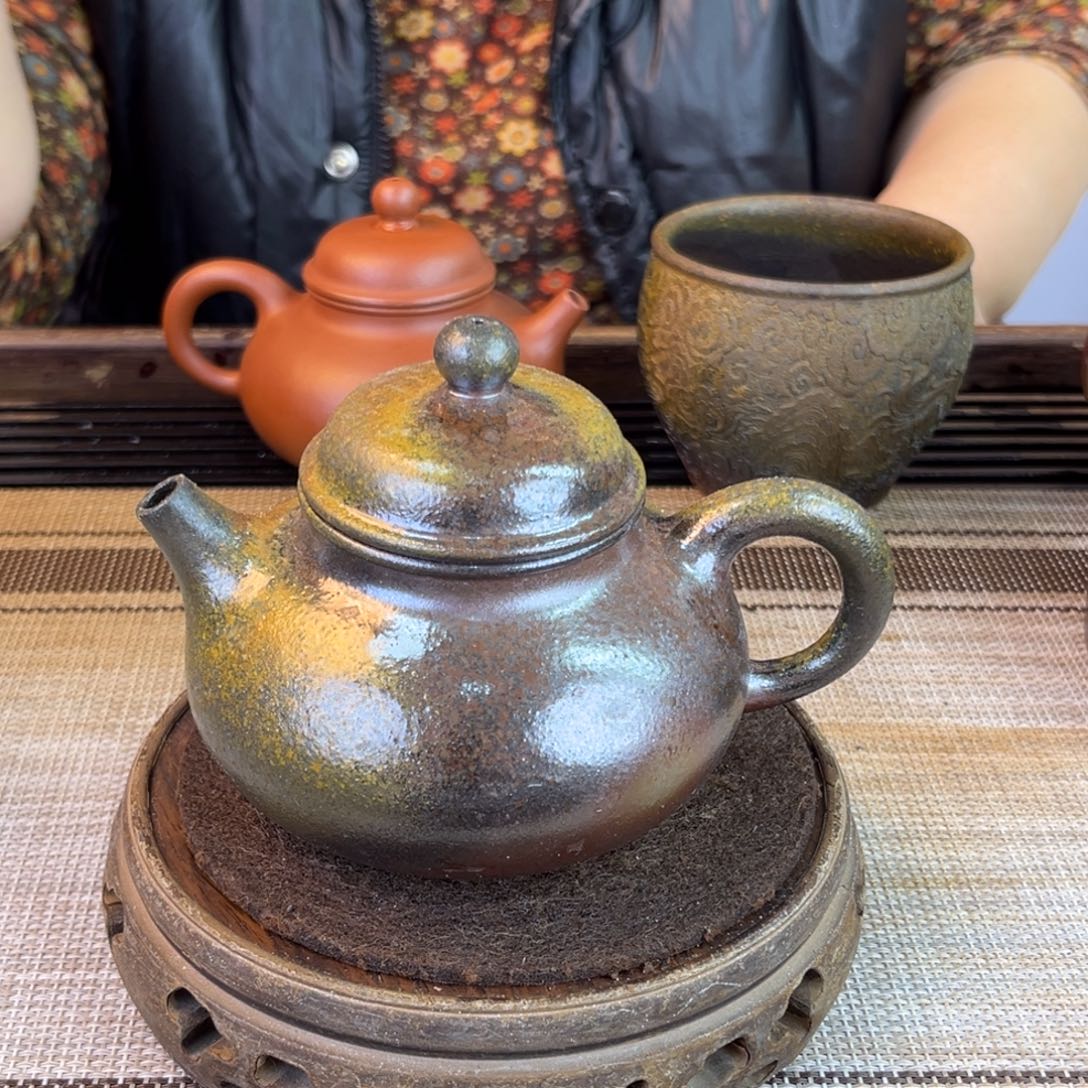 紫砂茶壶底槽清柴烧260cc
