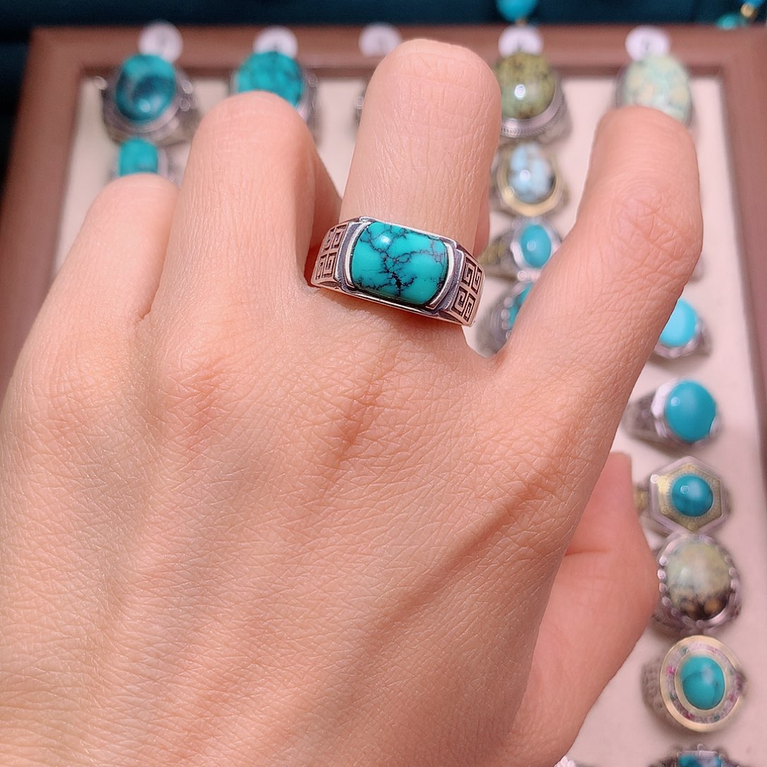 绿松石银S925镶嵌颈饰