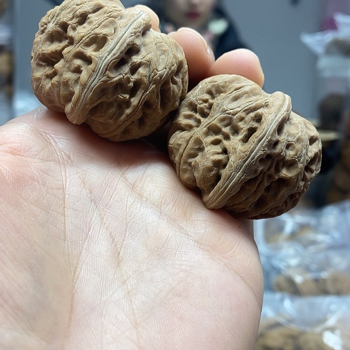 文玩核桃把件42平谷元宝尖黄