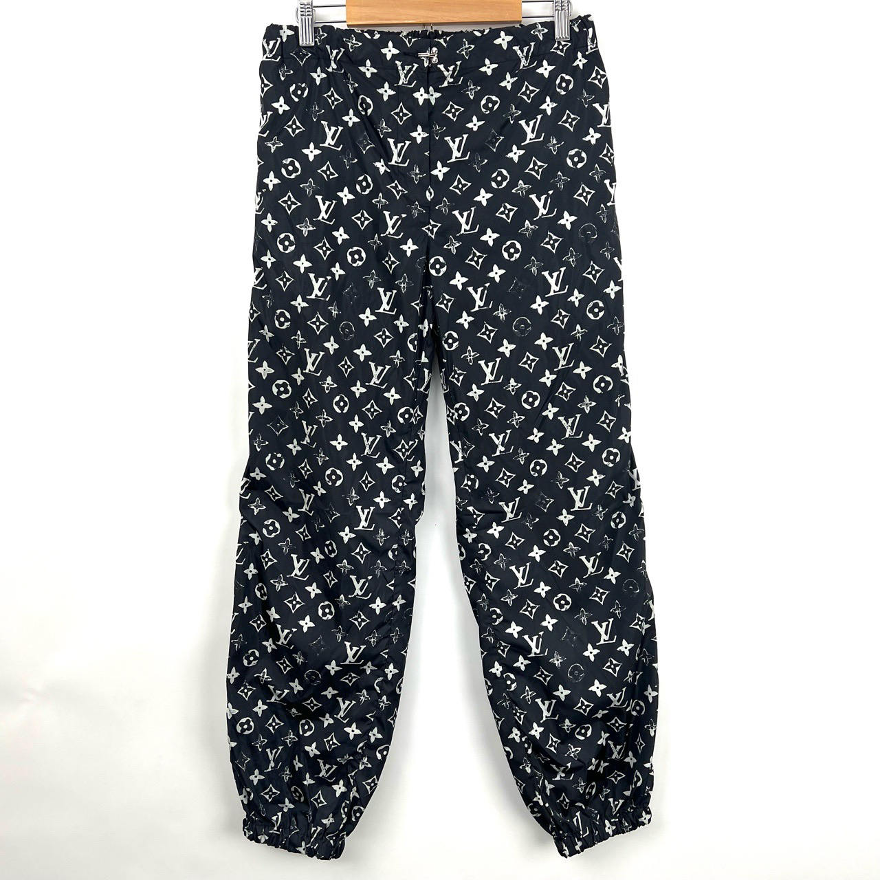 95新 LouisVuitton/路易威登 38码/黑白老花满印束脚裤/06104