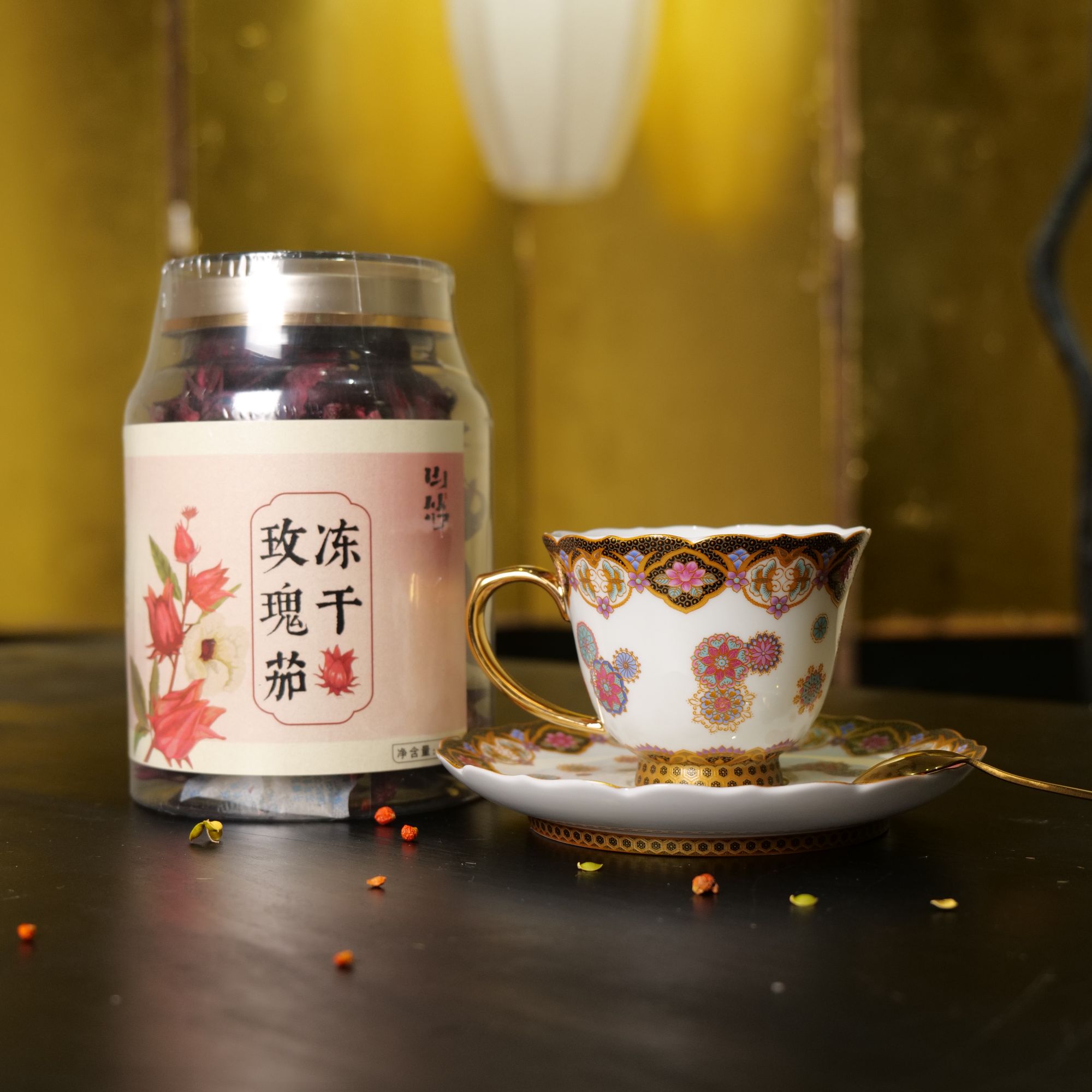 TY0014 庭外雅集 繁花似锦咖啡杯下午茶杯赠送洛神花*2