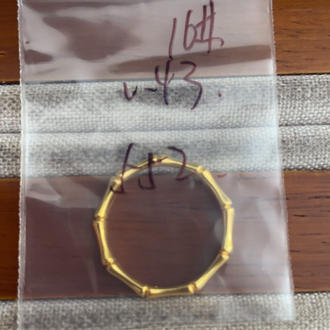 克重0.43 16号 亮面竹节戒指 足金999