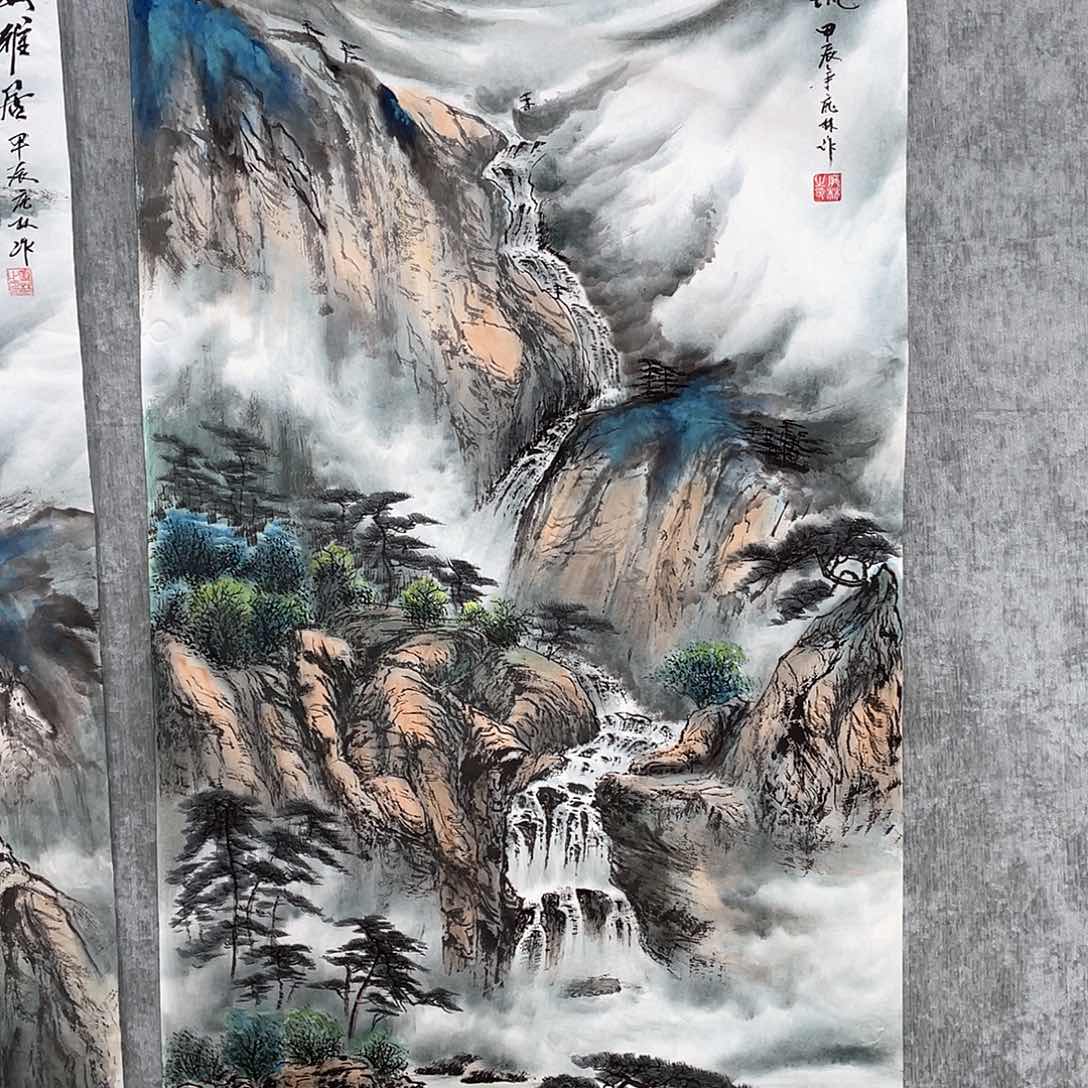 国画旅*者绘画作者庞林画心