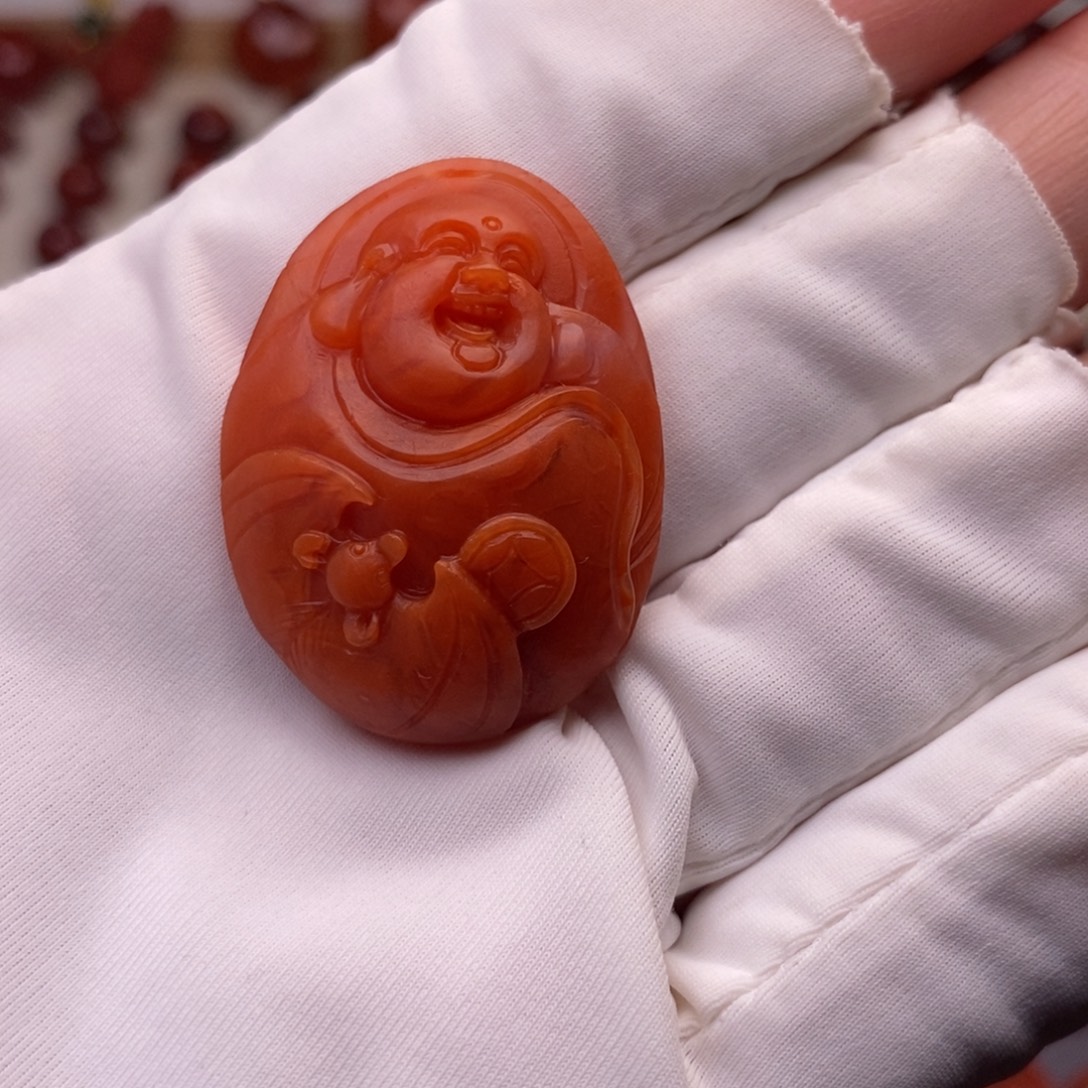 南红玛瑙未镶嵌配饰佛公吊坠